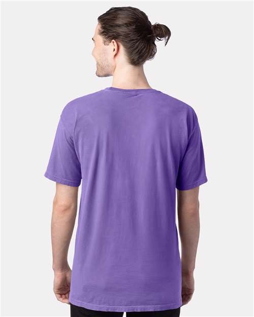 Hanes GDH100 Men's Garment-Dyed T-Shirt - Lavender - model back