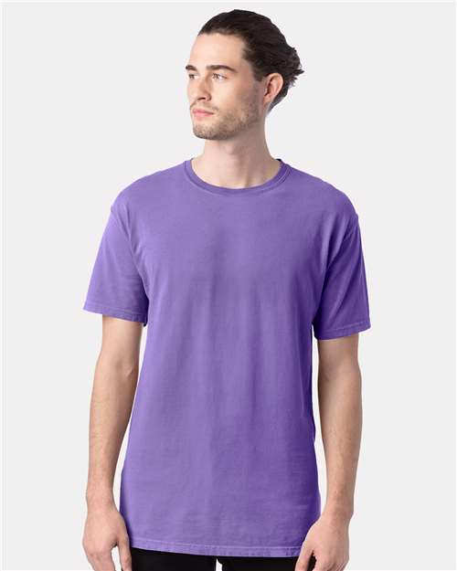 Hanes GDH100 Men's Garment-Dyed T-Shirt - Lavender - model front