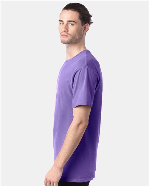 Hanes GDH100 Men's Garment-Dyed T-Shirt - Lavender - model side