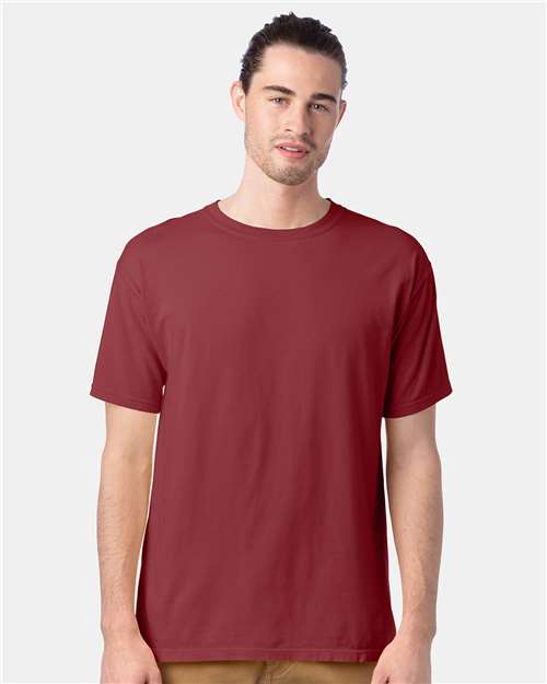 Hanes GDH100 Men's Garment-Dyed T-Shirt - Cayenne - model front
