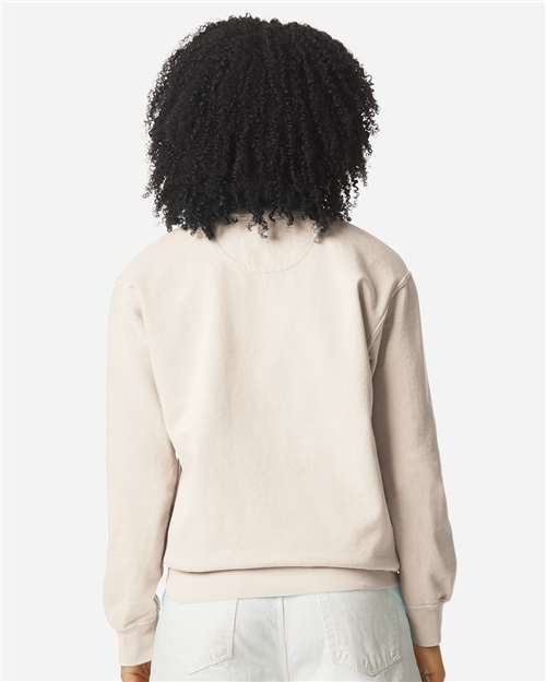 Comfort Colors 1566 Unisex Garment-Dyed Crewneck Sweatshirt - Ivory - model back
