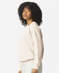 Comfort Colors 1566 Unisex Garment-Dyed Crewneck Sweatshirt - Ivory - model side