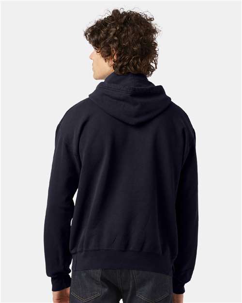 Champion CD450 Unisex Garment-Dyed Hooded Sweatshirt - Navy - model back