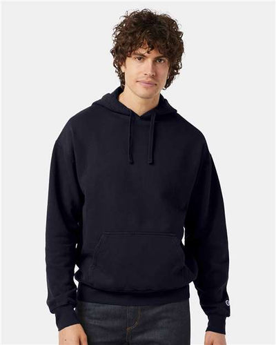 Champion CD450 Unisex Garment-Dyed Hooded Sweatshirt - Navy - model front