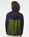 Independent Trading Co. EXP54LWZ Men's Lightweight Windbreaker Full-Zip Jacket - Classic Navy/ Army - model back