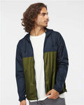 Independent Trading Co. EXP54LWZ Men's Lightweight Windbreaker Full-Zip Jacket - Classic Navy/ Army - model front