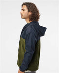 Independent Trading Co. EXP54LWZ Men's Lightweight Windbreaker Full-Zip Jacket - Classic Navy/ Army - model side