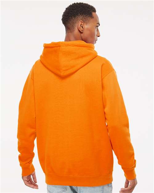 Independent Trading Co. IND4000 Heavyweight Hooded Sweatshirt - Safety Orange - model back