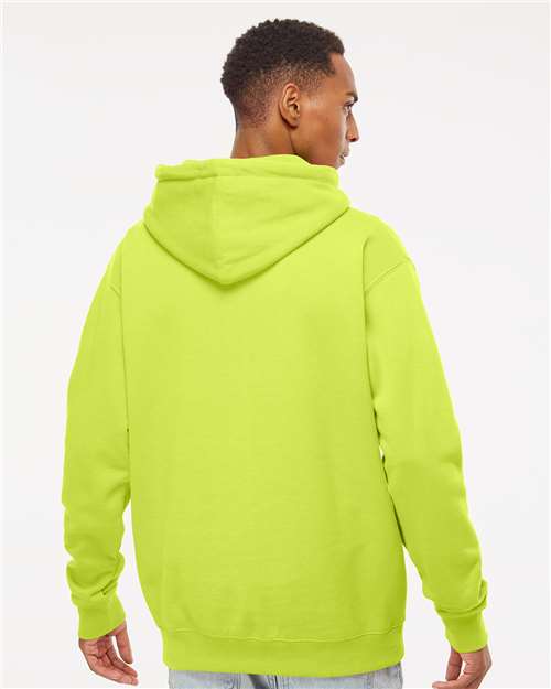 Independent Trading Co. IND4000 Heavyweight Hooded Sweatshirt - Safety Yellow - model back