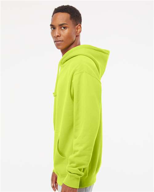 Independent Trading Co. IND4000 Heavyweight Hooded Sweatshirt - Safety Yellow - model side