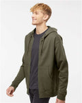 Independent Trading Co. SS4500Z Midweight Full-Zip Hooded Sweatshirt - Army - model side