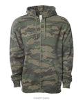 Independent Trading Co. SS4500Z Midweight Full-Zip Hooded Sweatshirt - Forest Camo - front