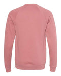 BELLA + CANVAS 3901 Unisex Sponge Fleece Raglan Crewneck Sweatshirt - Mauve - back