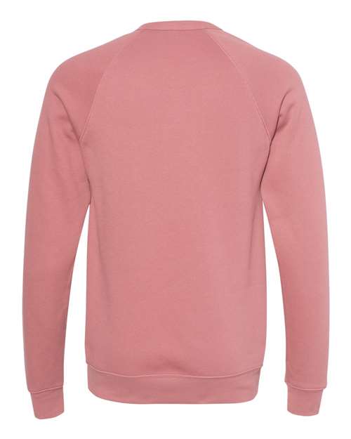 BELLA + CANVAS 3901 Unisex Sponge Fleece Raglan Crewneck Sweatshirt - Mauve - back