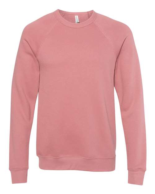 BELLA + CANVAS 3901 Unisex Sponge Fleece Raglan Crewneck Sweatshirt - Mauve - front