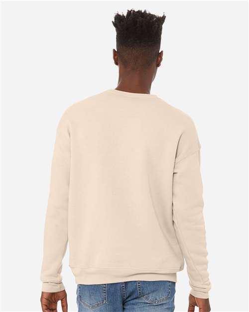 Bella + Canvas 3945 Sponge Fleece Drop Shoulder Crewneck Sweatshirt - Heather Dust - model back