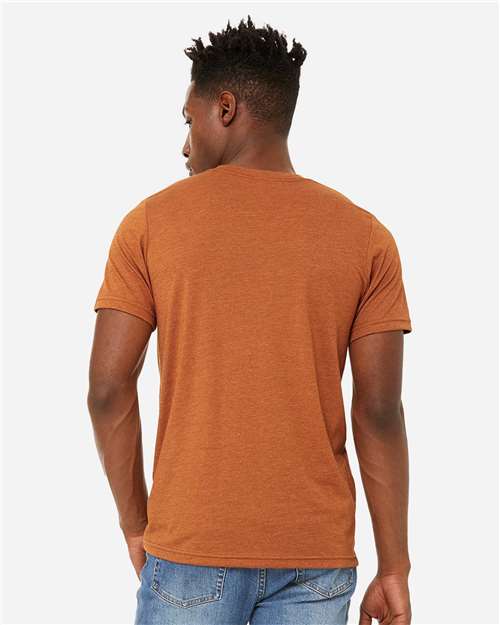 BELLA + CANVAS 3301 Unisex Sueded Tee - Heather Autumn - model back