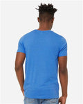 BELLA + CANVAS 3301 Unisex Sueded Tee - Heather Columbia Blue - model back