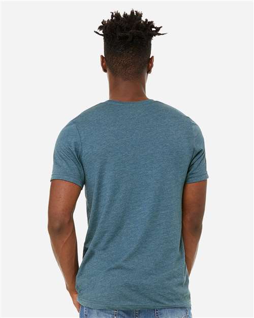 BELLA + CANVAS 3301 Unisex Sueded Tee - Heather Deep Teal - model back