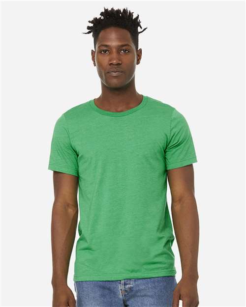 BELLA + CANVAS 3301 Unisex Sueded Tee - Heather Kelly - model front