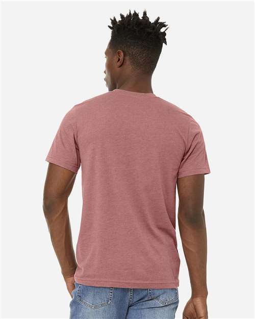 BELLA + CANVAS 3301 Unisex Sueded Tee - Heather Mauve - model back