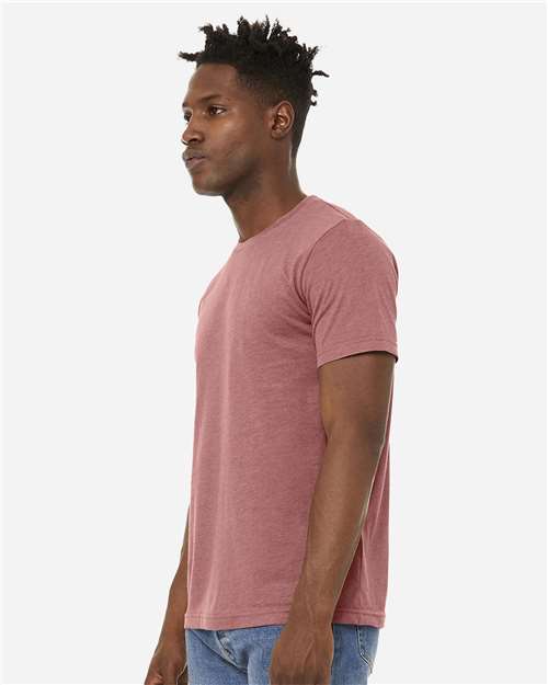 BELLA + CANVAS 3301 Unisex Sueded Tee - Heather Mauve - model side