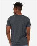 BELLA + CANVAS 3301 Unisex Sueded Tee - Heather Midnight Navy - model back
