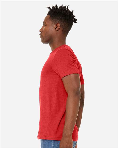 BELLA + CANVAS 3301 Unisex Sueded Tee - Heather Red - model side