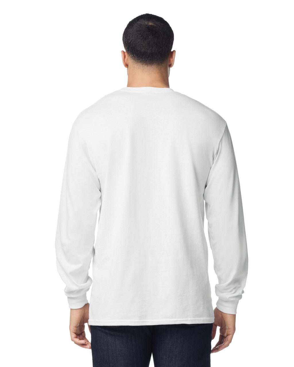 Gildan 8400 Unisex DryBlend 50/50 Long Sleeve T-Shirt - White - model back