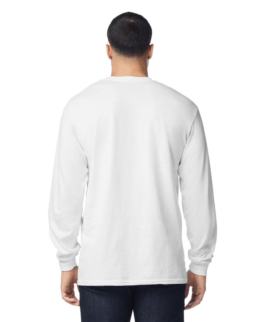 Gildan 8400 Unisex DryBlend 50/50 Long Sleeve T-Shirt - White - model back