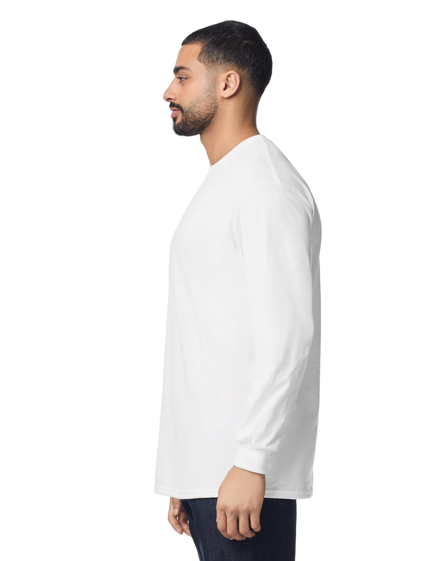 Gildan 8400 Unisex DryBlend 50/50 Long Sleeve T-Shirt - White - model side