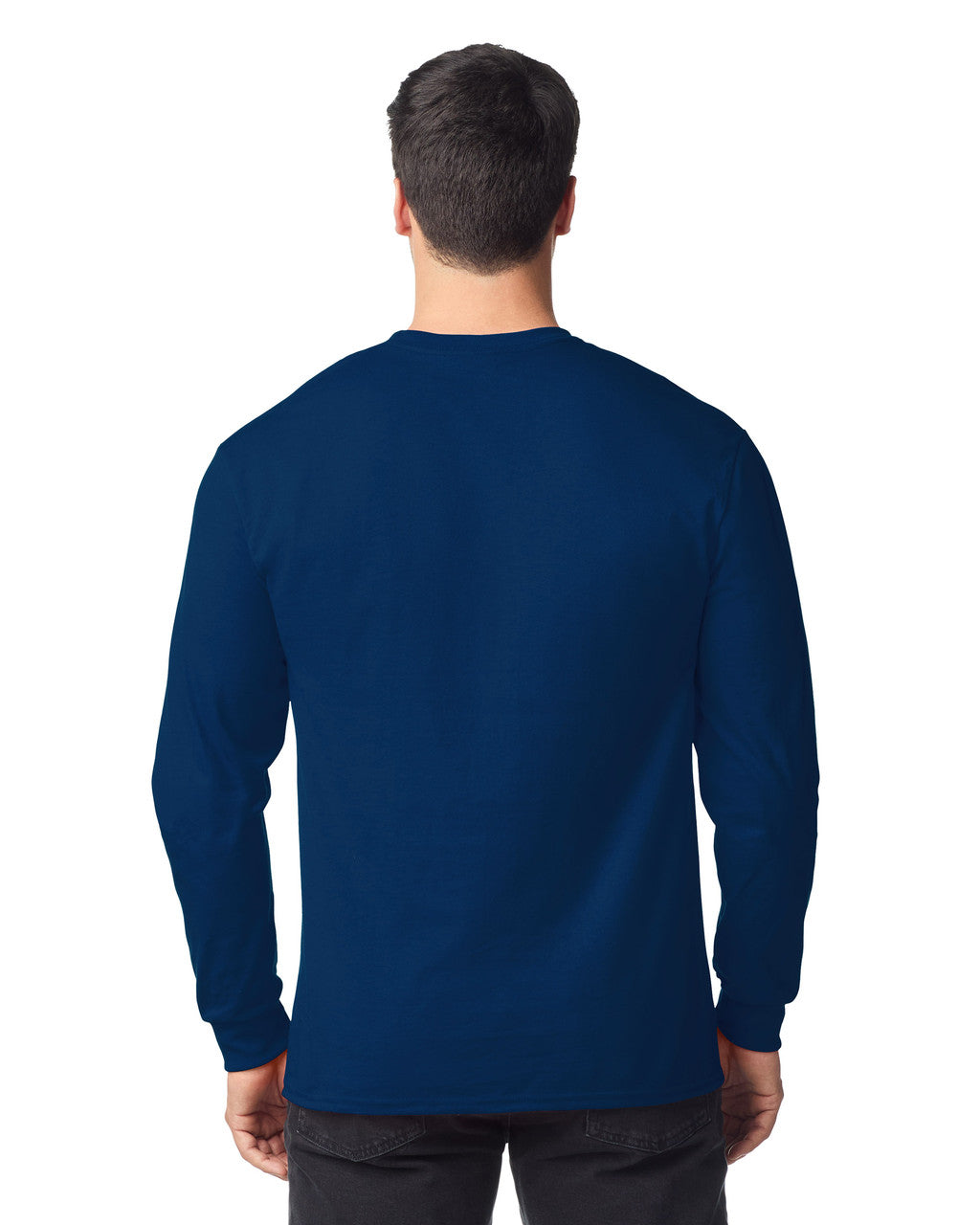 Gildan 8400 Unisex DryBlend 50/50 Long Sleeve T-Shirt - Navy - model back