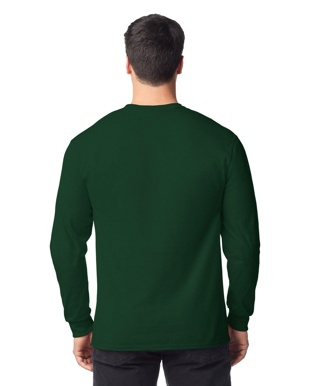 Gildan 8400 Unisex DryBlend 50/50 Long Sleeve T-Shirt - Forest Green - model back