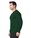 Gildan 8400 Unisex DryBlend 50/50 Long Sleeve T-Shirt - Forest Green - model side
