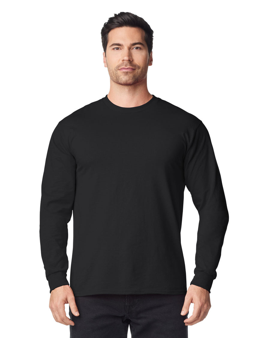 Gildan 8400 Unisex DryBlend 50/50 Long Sleeve T-Shirt - Black - model front