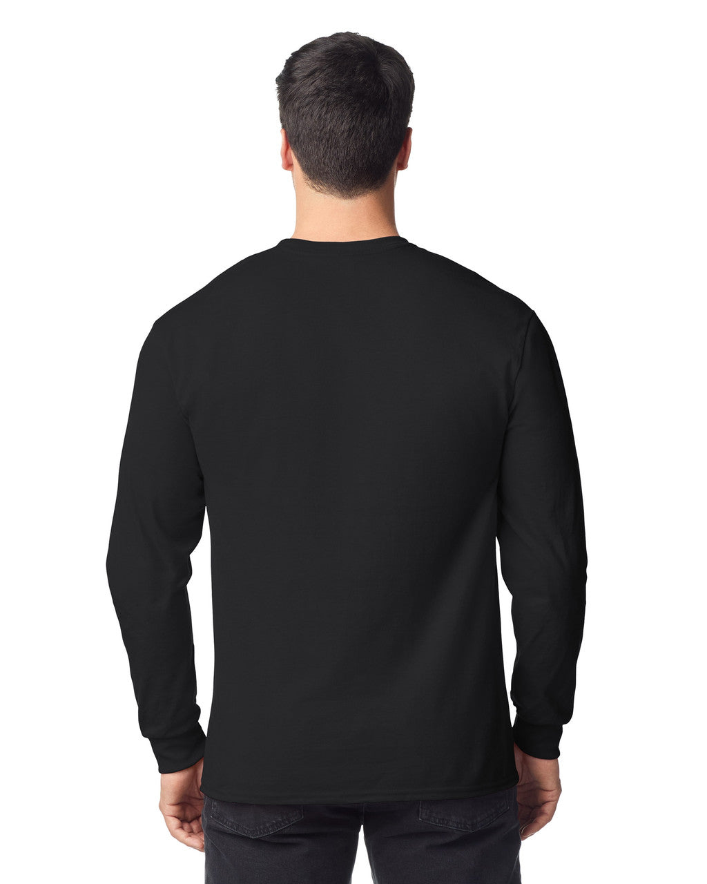 Gildan 8400 Unisex DryBlend 50/50 Long Sleeve T-Shirt - Black - model back