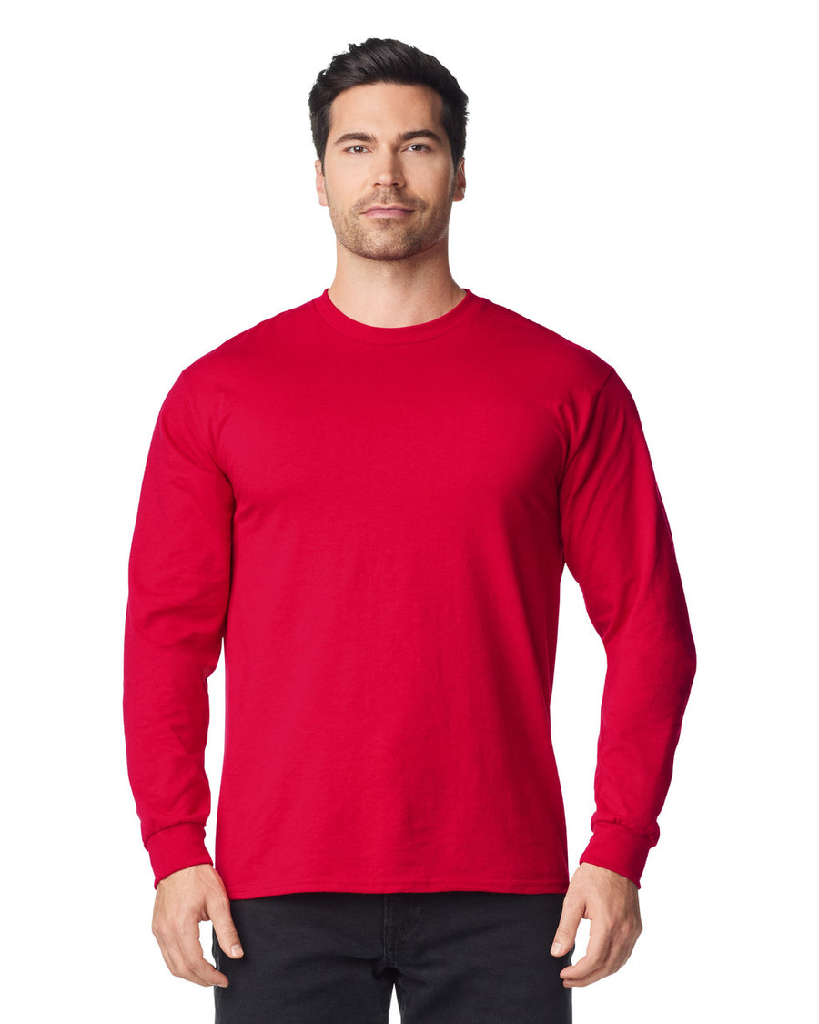 Gildan 8400 Unisex DryBlend 50/50 Long Sleeve T-Shirt - Red - model front