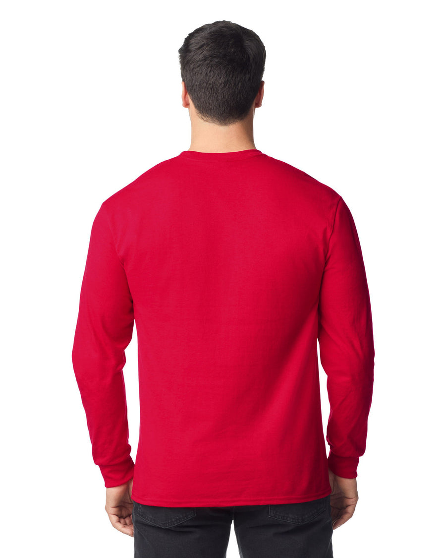 Gildan 8400 Unisex DryBlend 50/50 Long Sleeve T-Shirt - Red - model back