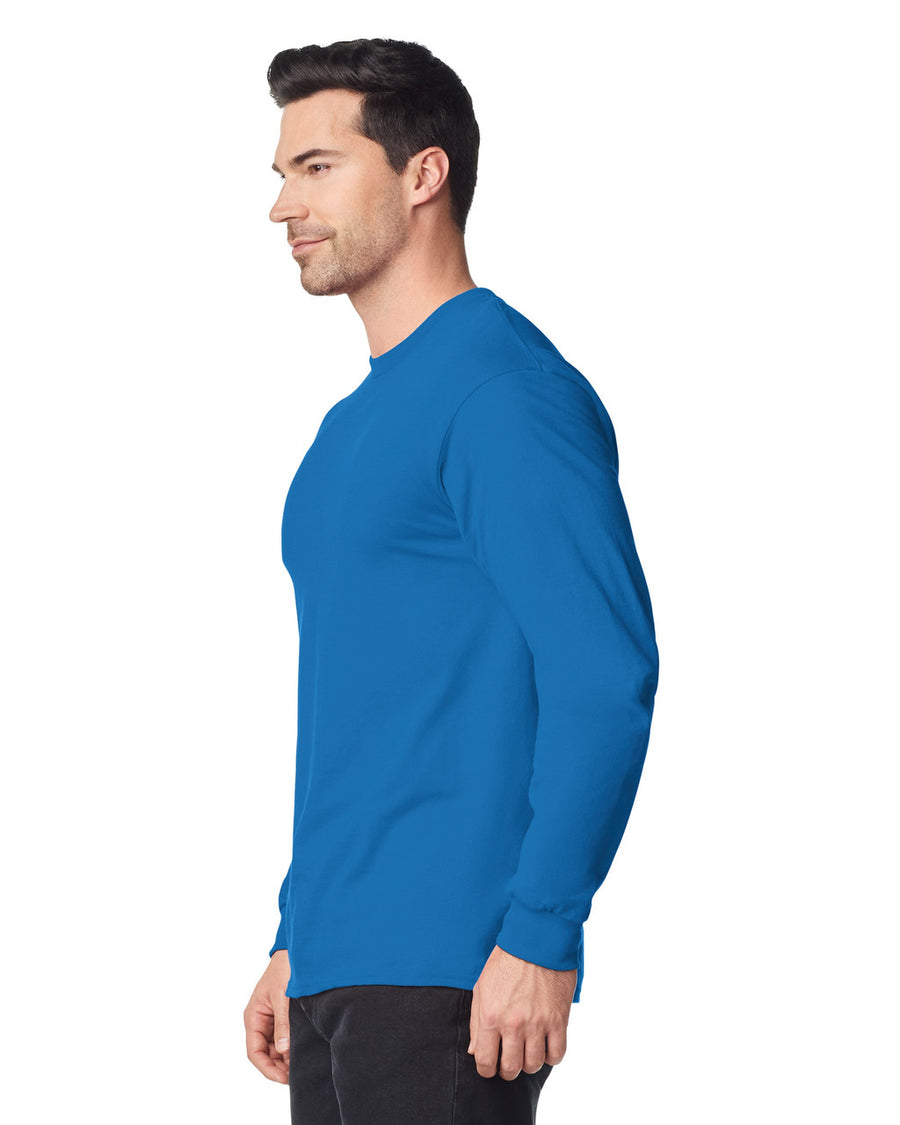 Gildan 8400 Unisex DryBlend 50/50 Long Sleeve T-Shirt - Royal - model side