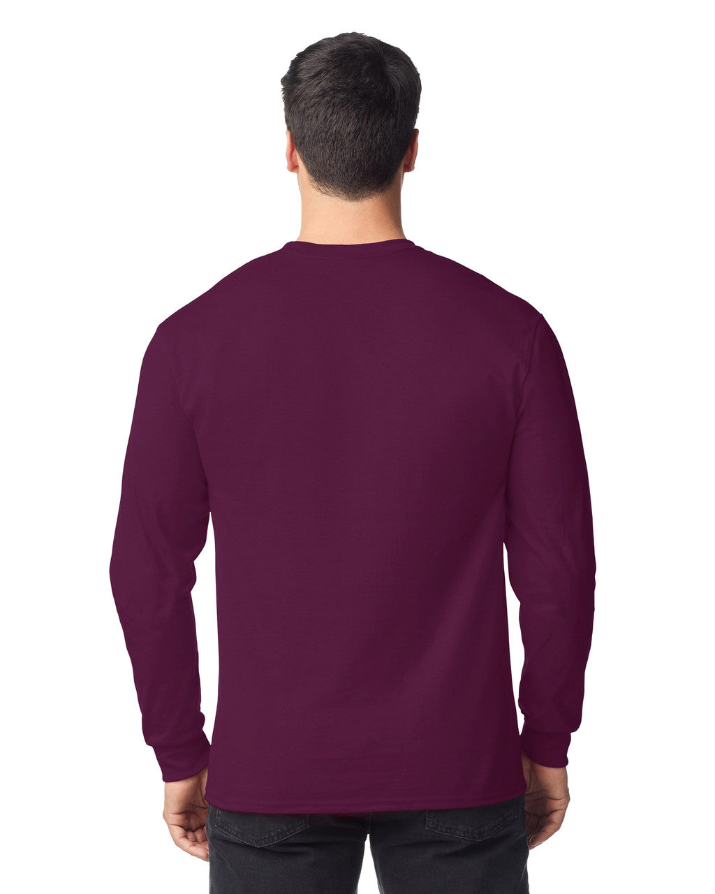 Gildan 8400 Unisex DryBlend 50/50 Long Sleeve T-Shirt - Maroon - model back