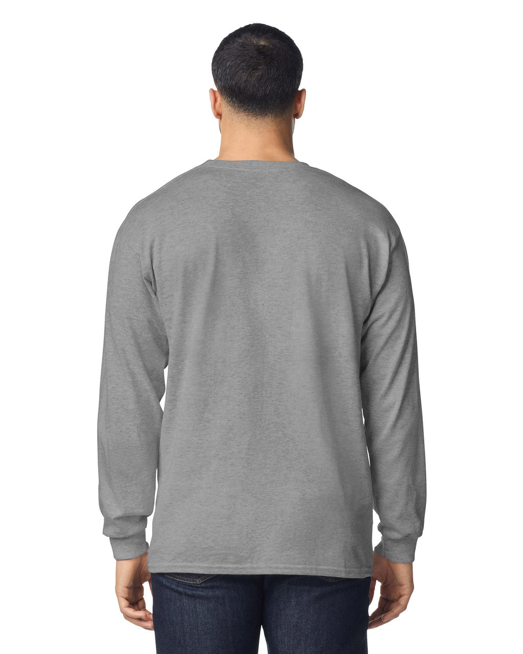 Gildan 8400 Unisex DryBlend 50/50 Long Sleeve T-Shirt - Sport Grey - model back