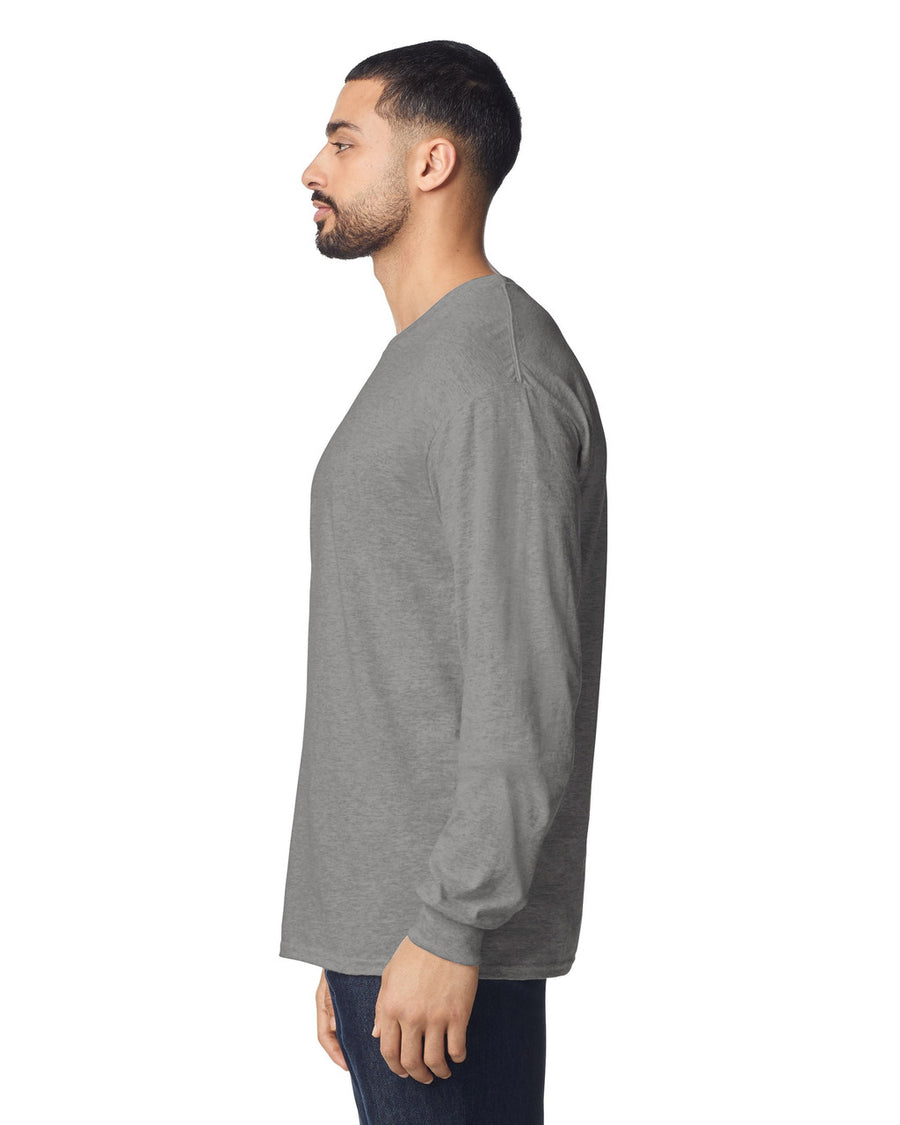 Gildan 8400 Unisex DryBlend 50/50 Long Sleeve T-Shirt - Sport Grey - model side