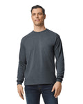 Gildan 8400 Unisex DryBlend 50/50 Long Sleeve T-Shirt - Dark Heather - model front