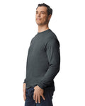 Gildan 8400 Unisex DryBlend 50/50 Long Sleeve T-Shirt - Dark Heather - model side