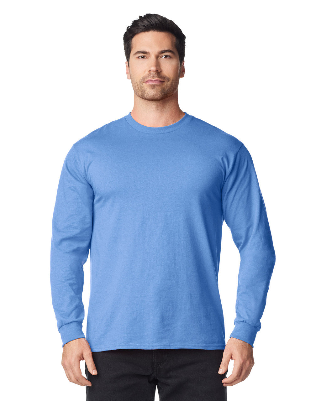 Gildan 8400 Unisex DryBlend 50/50 Long Sleeve T-Shirt - Carolina Blue - model front