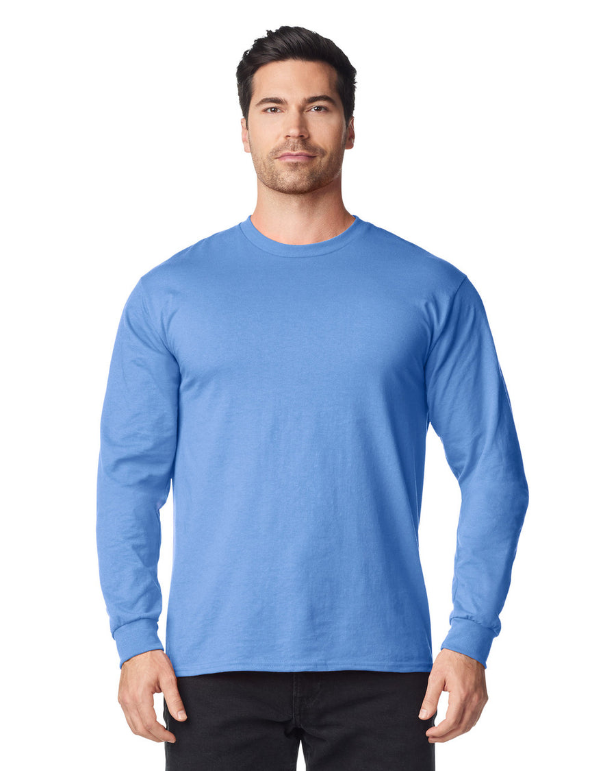 Gildan 8400 Unisex DryBlend 50/50 Long Sleeve T-Shirt - Carolina Blue - model front