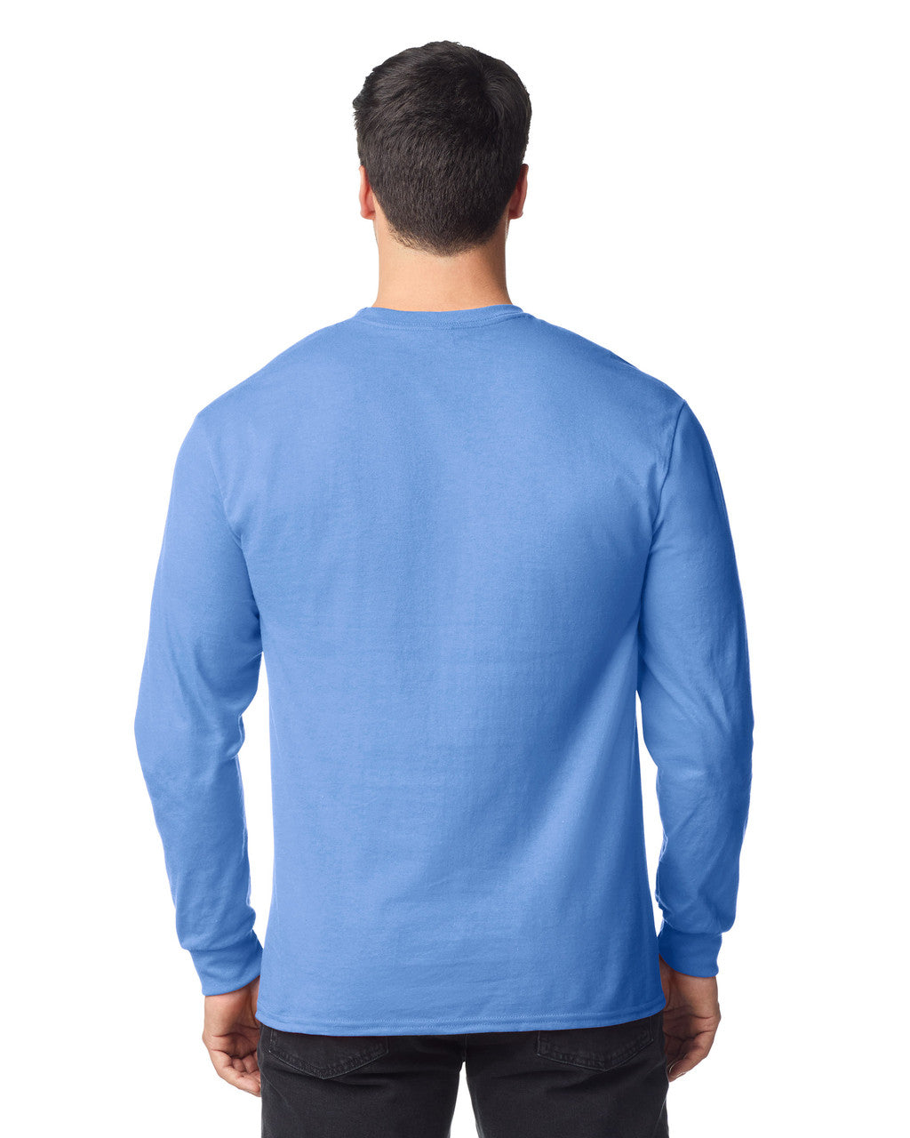 Gildan 8400 Unisex DryBlend 50/50 Long Sleeve T-Shirt - Carolina Blue - model back