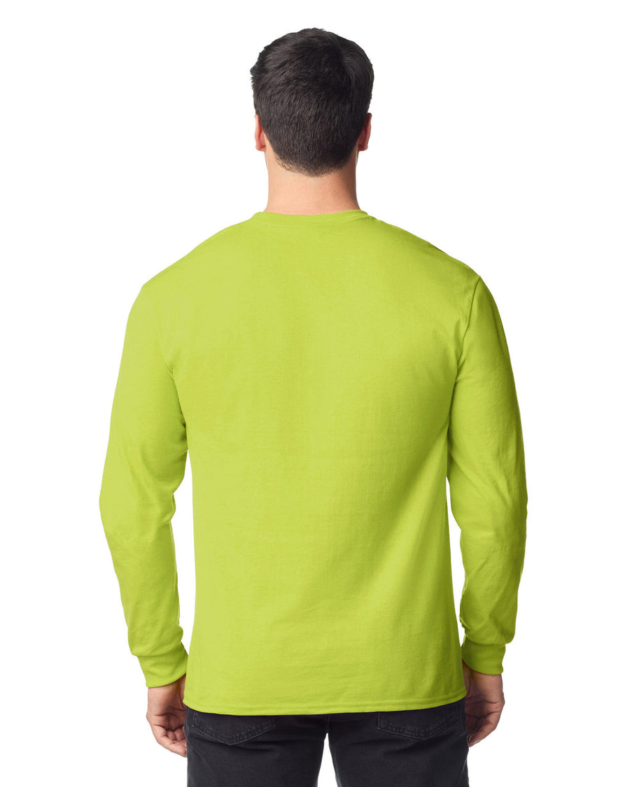 Gildan 8400 Unisex DryBlend 50/50 Long Sleeve T-Shirt - Safety Green - model back