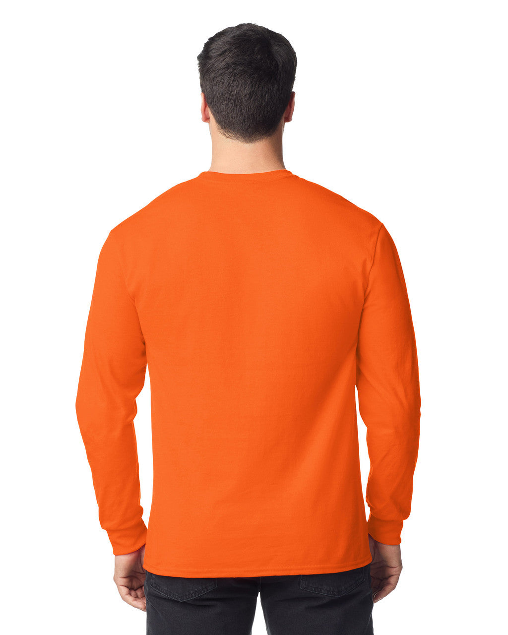 Gildan 8400 Unisex DryBlend 50/50 Long Sleeve T-Shirt - Orange - model back