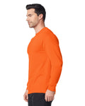 Gildan 8400 Unisex DryBlend 50/50 Long Sleeve T-Shirt - Orange - model side